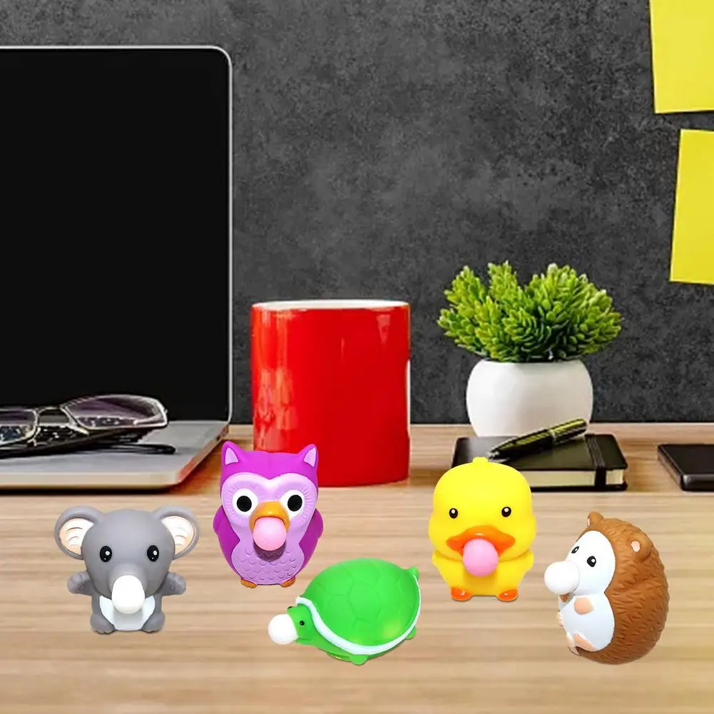 

Creative Animal Decompression Toys For Children And Adults Soft Rubber Squeeze Animal Toys Elephant Owl Tortoise Duck And