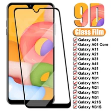 9D Protective Glass For Samsung Galaxy A01 A11 A21 A31 A41 A51 A71 Tempered Glass Samsung M01 M11 M2