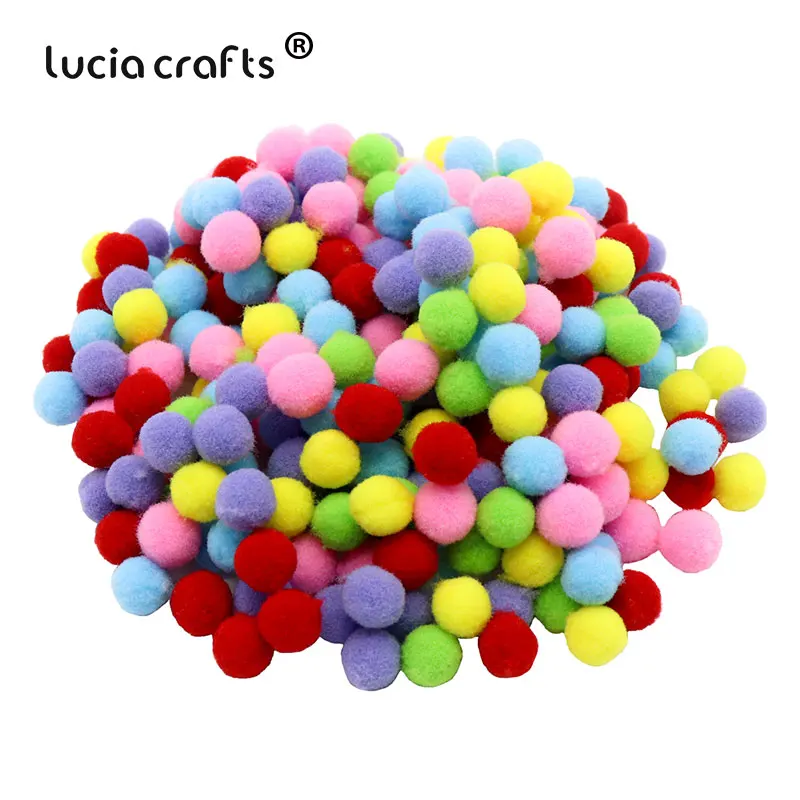 Lucia Crafts High Elastic Hair Ball 10/15/20/25mm Mixed Color Pom For Toy Kid Handmade Craft J0603 | Дом и сад