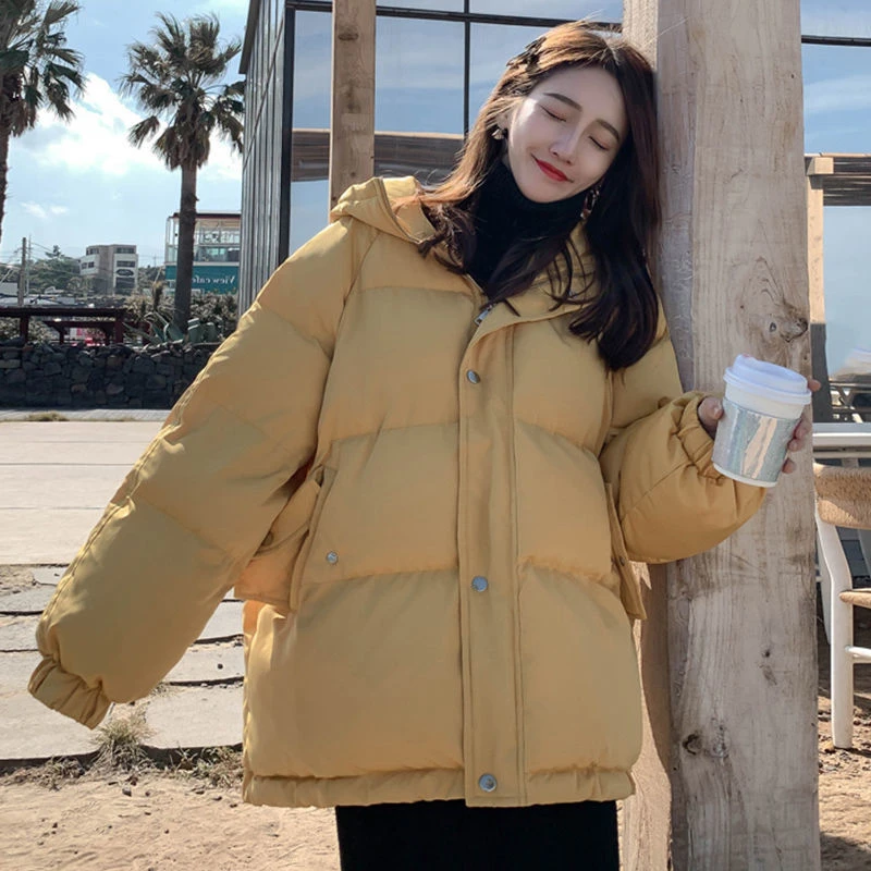 

Women Winter JacketNew Short Winter Jacket Women Oversize Parka Coat Warm Thick Cotton Coat Loose Hooded Padded