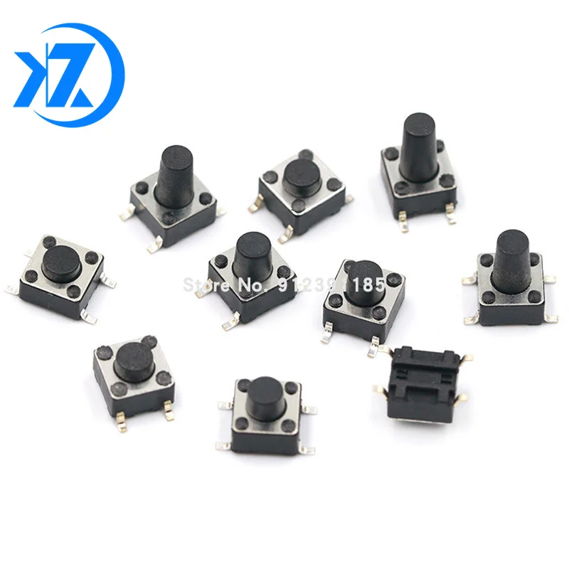 100 шт. микропереключатель панель PCB Мгновенный Такт Мини кнопочный переключатель