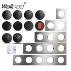 Wallpad L6 настенный светильник черный модуль серебристая алюминиевая панель рамка 1 2 3 4 банды промежуточный AC DP переключатель DIY Комбинация