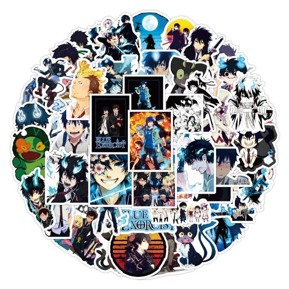 

50PCS Blue Exorcist Japanese Anime Stickers Cartoon Laptop Skateboard Phone Guitar Computer Notebook Car Children's Toys Gift