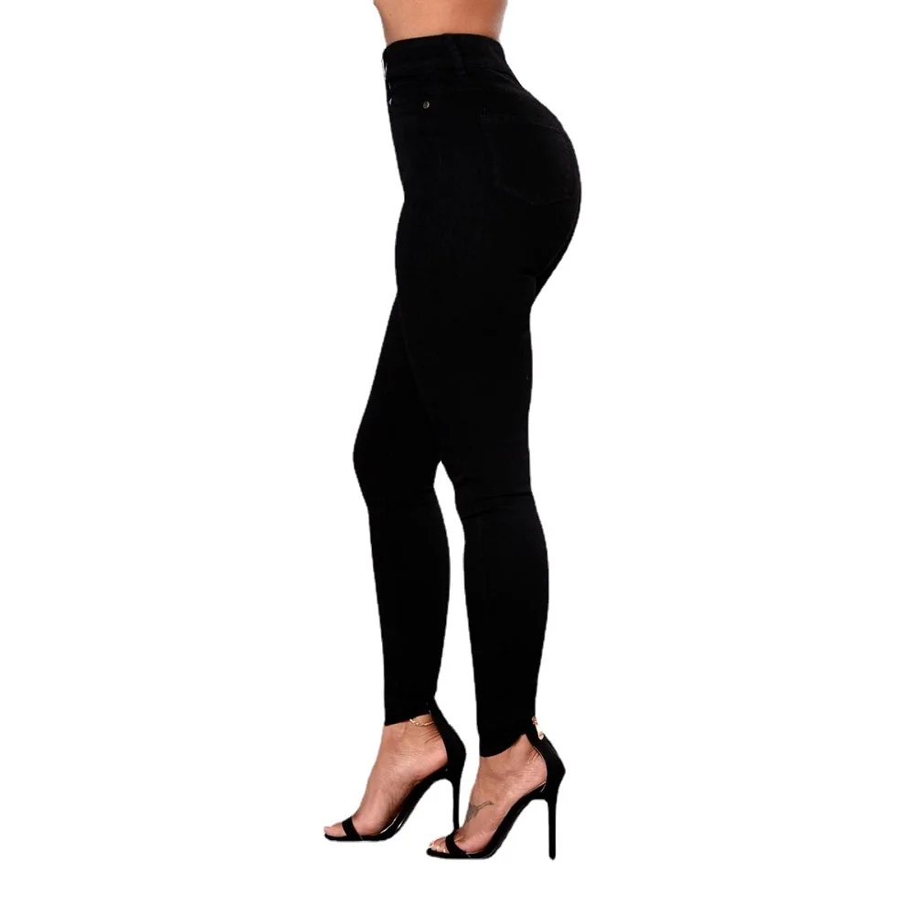 

High Waist Denim Jeans For Women Bodycon Skinny Pencil Pants Ladies Casual Long Pant Trousers