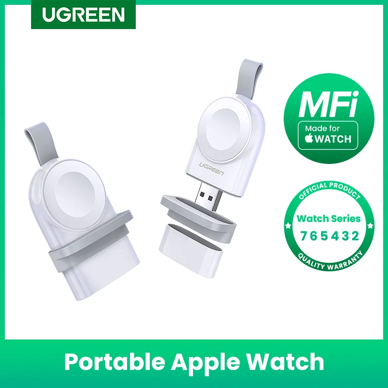 UGREEN-cargador inal&aacute;mbrico para Apple Watch serie 5, 4, 3, 2, 1, MFi, USB, magn&eacute;tico-0
