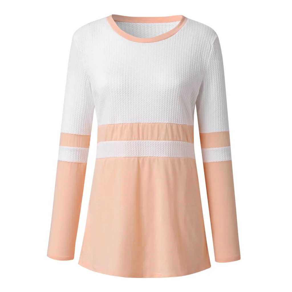 Женский свитер с круглым вырезом FREE OSTRICH оранжевый свободный длинными рукавами и