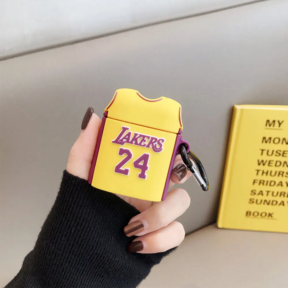 4 3D черные чехлы для наушников Mamba Lakers 24 Jersey Kobe Bryant Celtics 34 Paul Pierce для Apple Airpods 1/2 силиконовый чехол для наушников - Цвет: 4