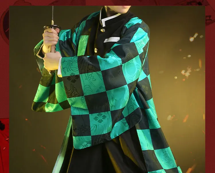 Demon Slayer Kimetsu no Yaiba Kamado Tanjiro Косплей Костюм Униформа костюмы для Хэллоуина для мальчика аниме одежда костюмы cos
