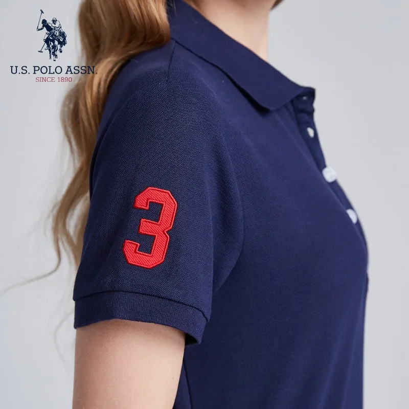 U.S. Polo Assn. New Summer Ladies Casual All-match Skirt Classic Seven-color Short-sleeved Temperament T-shirt | Женская одежда