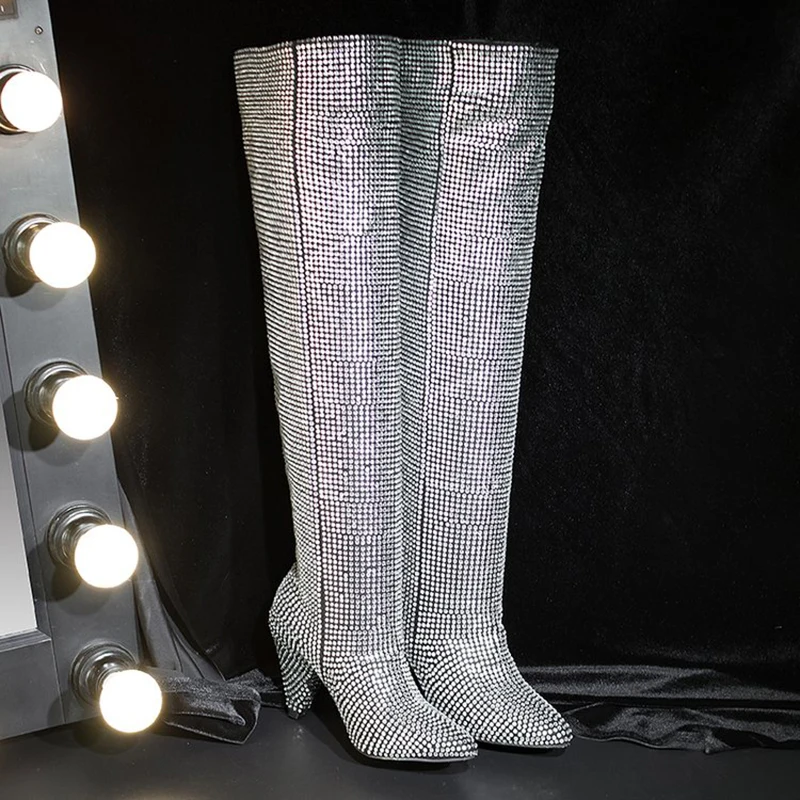 Женские ботинки с острым носком IF IFOND яркие высокие сапоги до бедра женские