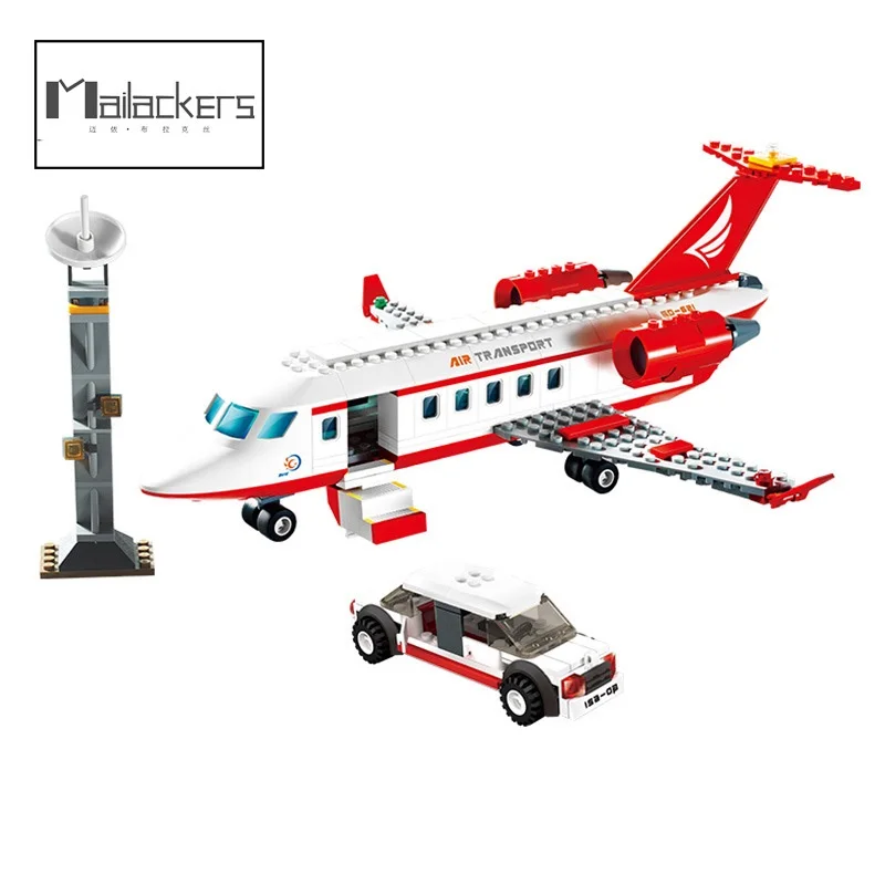 

Mailackers City Series Private Plane Aviation Concept Airplane Set Mini Car Figures DIY Model Building Blocks Toys for Children