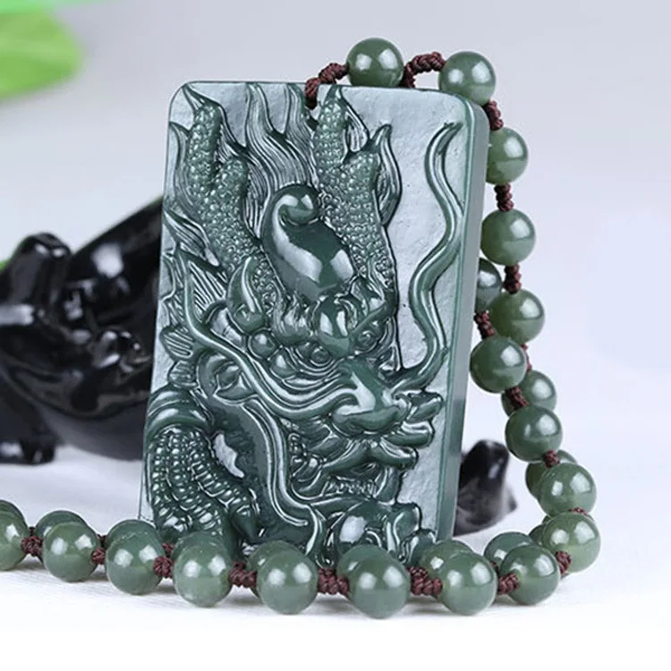 Ожерелье с подвеской в виде дракона из натурального Синьцзяна хэтяня ювелирные