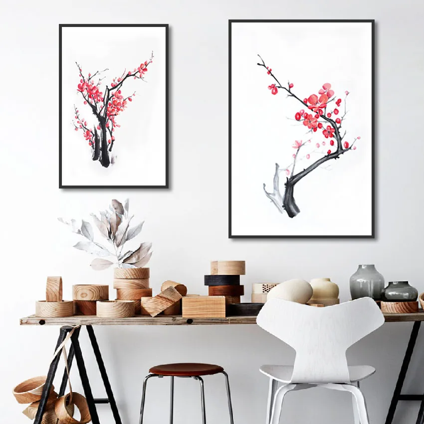 

New Chinese Flower Canvas Painting Posters and Print Tranditional Decor Wall Art Pictures for Living Room Bedroom Aisle