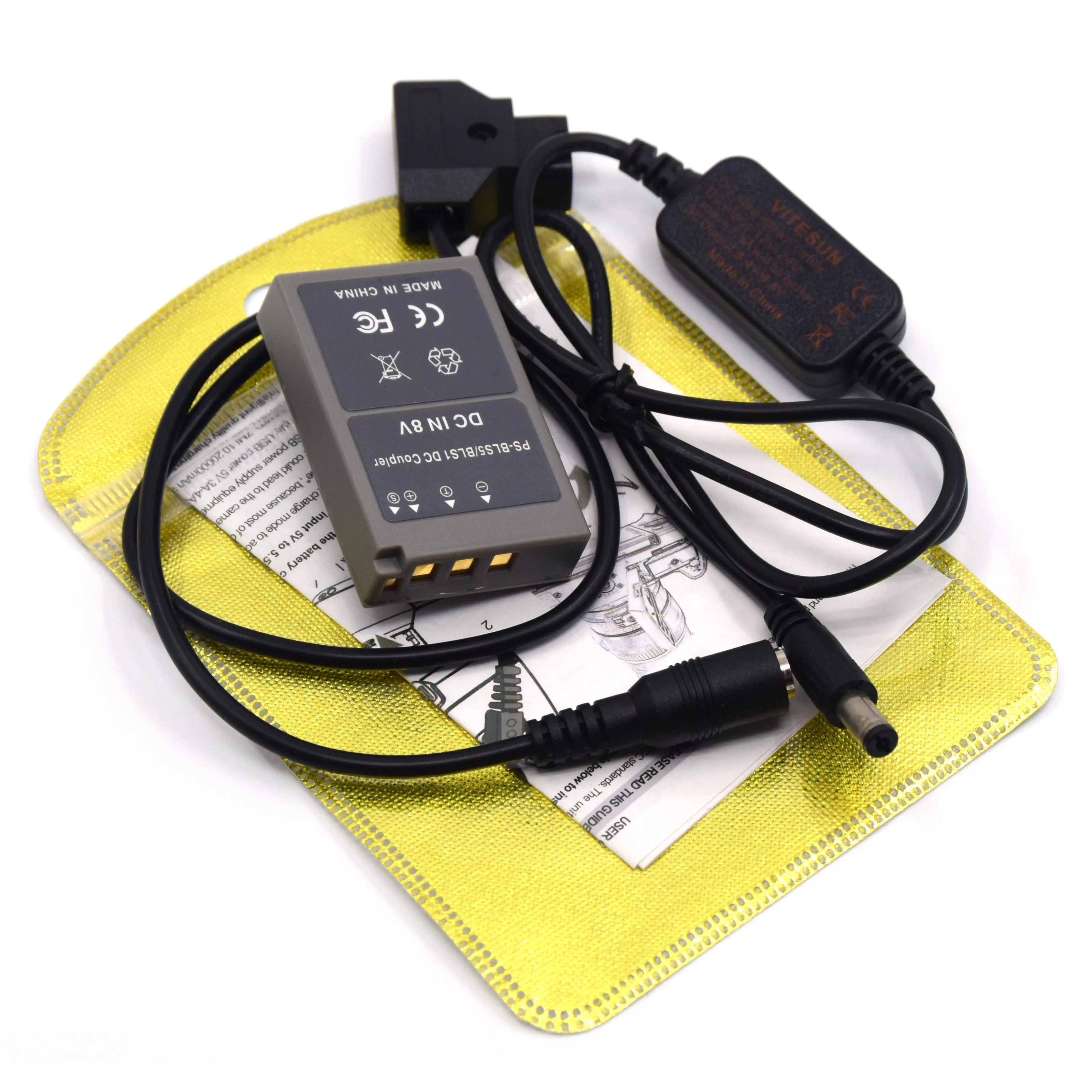 

D-TAP Dtap 12-24 В понижающий кабель + PS-BLS-5 переходник постоянного тока BLS5 пустая батарея для Olympus PEN E-PL7 E-PL5 OM-D E-M10 E-M10 Mark II