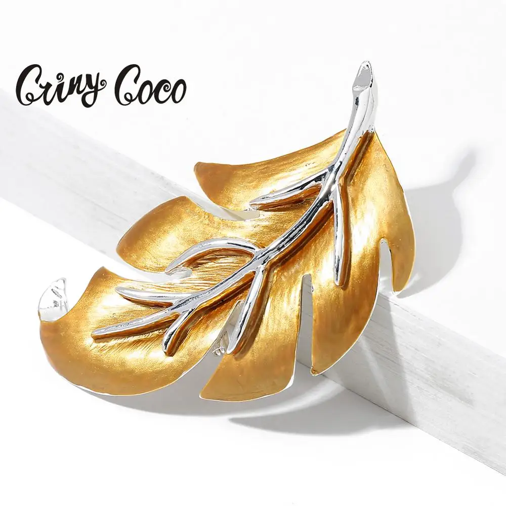 Женская металлическая брошь в виде листьев Элегантная Брошь булавка свадебный