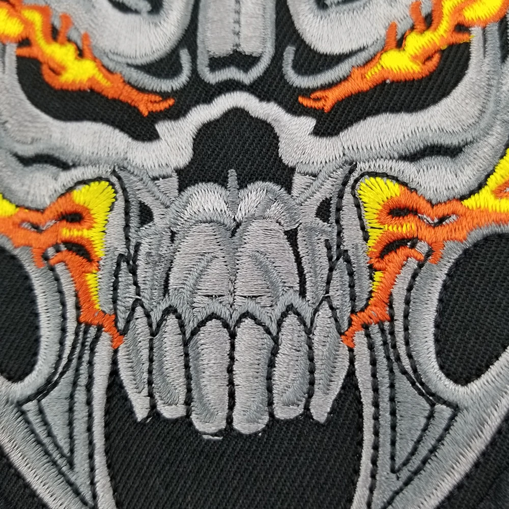 Патчи с вышивкой огненного черепа патчи для одежды мотоцикла и байкера наклейки