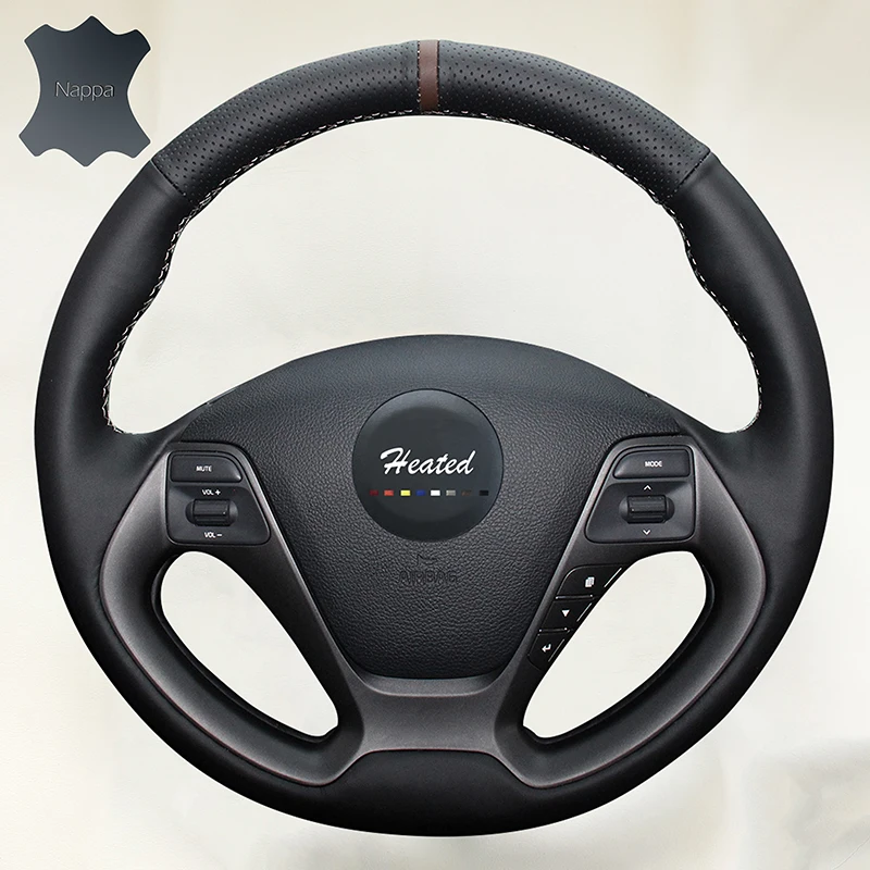 Натуральная Руль Обложка для Kia K3 2013 K2 РИО 2015 Ceed 2016 ceeɽ CERATO 2012-2017 -2017 Оплетка на