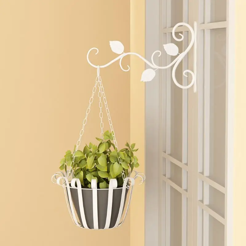 

European Wall Hanging Flower Pot Support Bracket Hook Iron Hanger Decor
