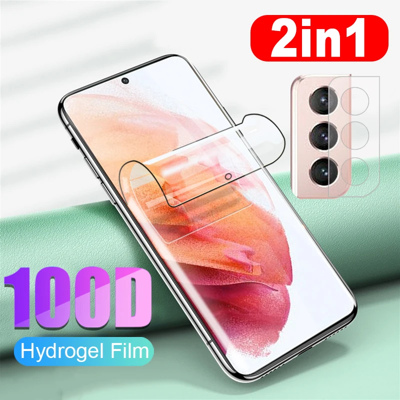 

2in1 Full Cover Hydrogel Film For Samsung Galaxy S21 PLUS Ultra 5G Camera Screen protector For SamsungS21 PLUS Ultra not Glass