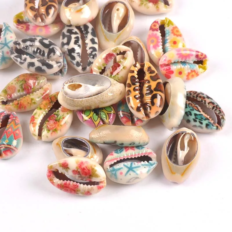 10Pcs Flower Painting Gray Conch Seashell For Making Jewelry Bracelet DIY Scrapbook Crafts Natural Shells Home Decoration TR0346 | Дом и сад