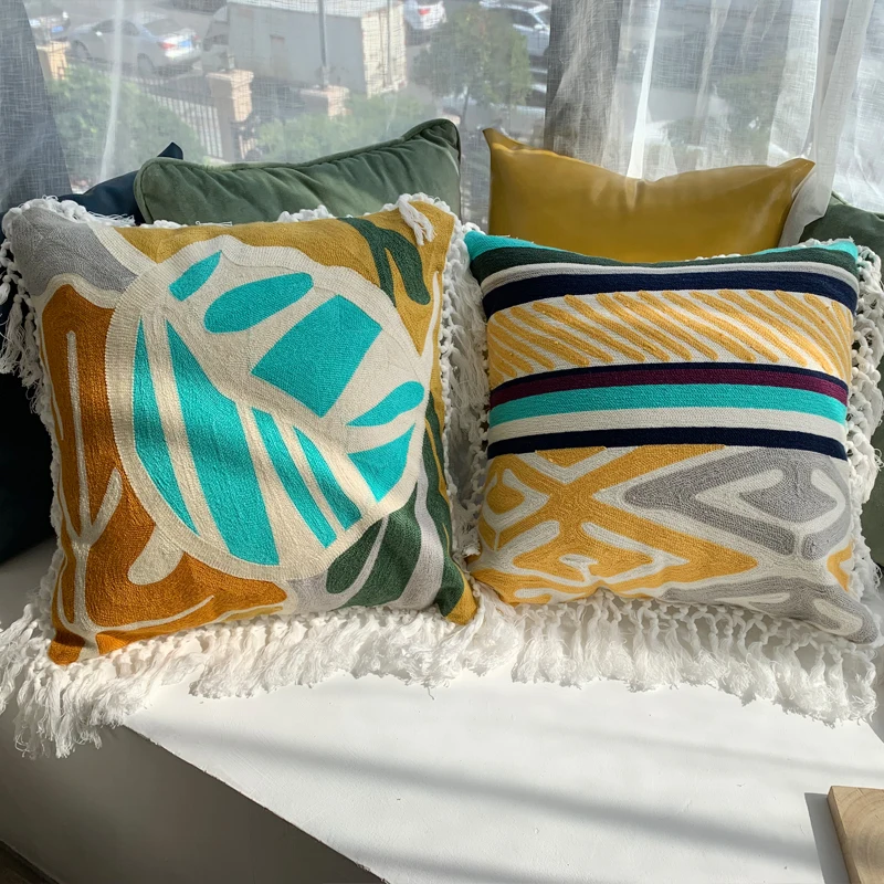 Cushion Covers American Style Emboridery Pillowcases Pillow Cover 45x45cm/30x50cm Home Decoration Sofa Almofadas Cusions | Дом и сад