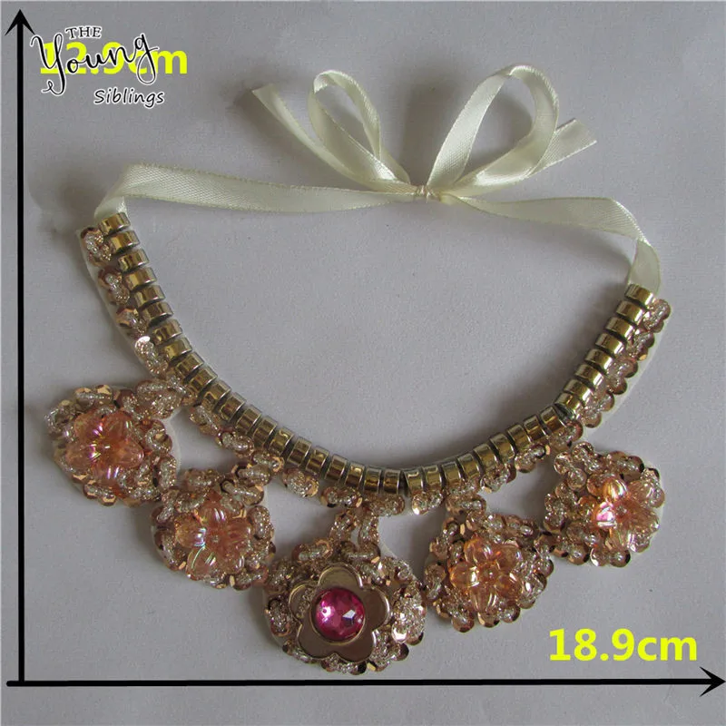 платье пышное Различные стили стразы кружевная ткань воротник вышивка съемный