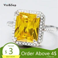 visisap trendy exaggerate yellow geometric zircon ring for female party anniversary rings manufacturer accessories b2380