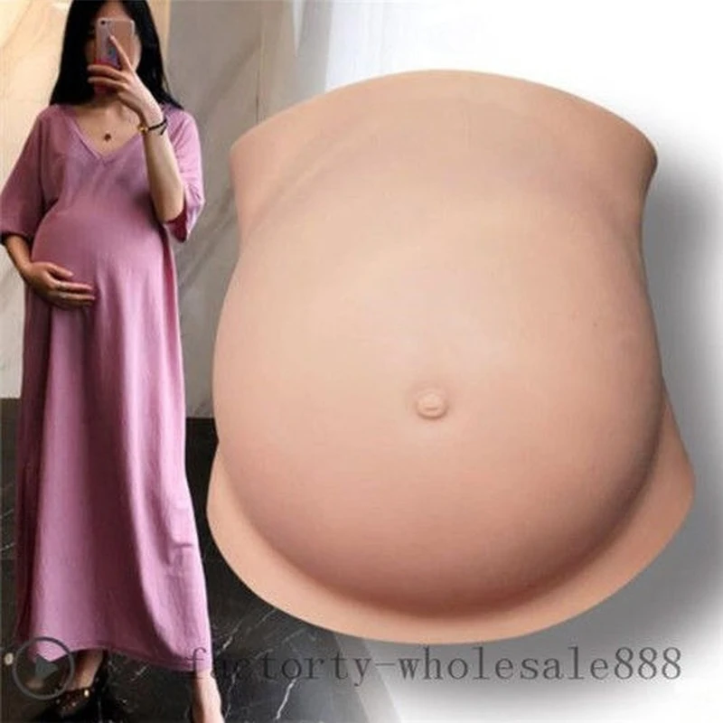 

NEW Silicone Fake Belly Month Pregnant Women Pregnancy Baby Bump Soft Artificial Premium Prosthetics Tummy S4