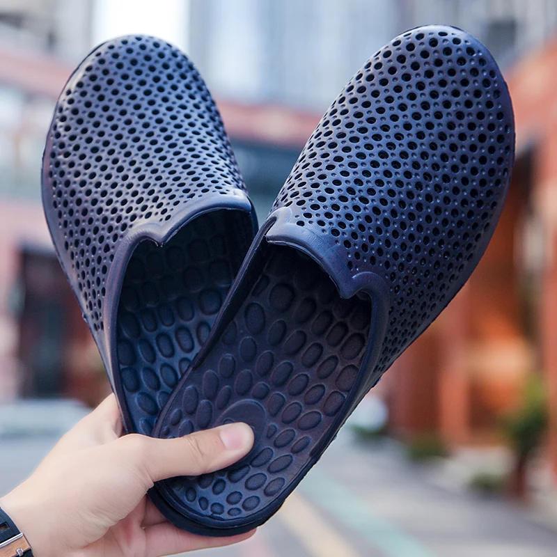 Летние сабо с кроком Легкие пляжные сандалии без застежки для сада Мужская