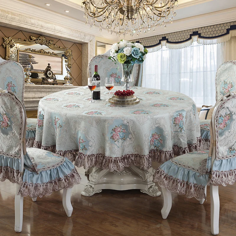 Luxuriously Embroidered Lace Tablecloth Chair Cover Soft Quality Fabrics European Royal Noble Table Round  Rectangle A1 | Дом и сад