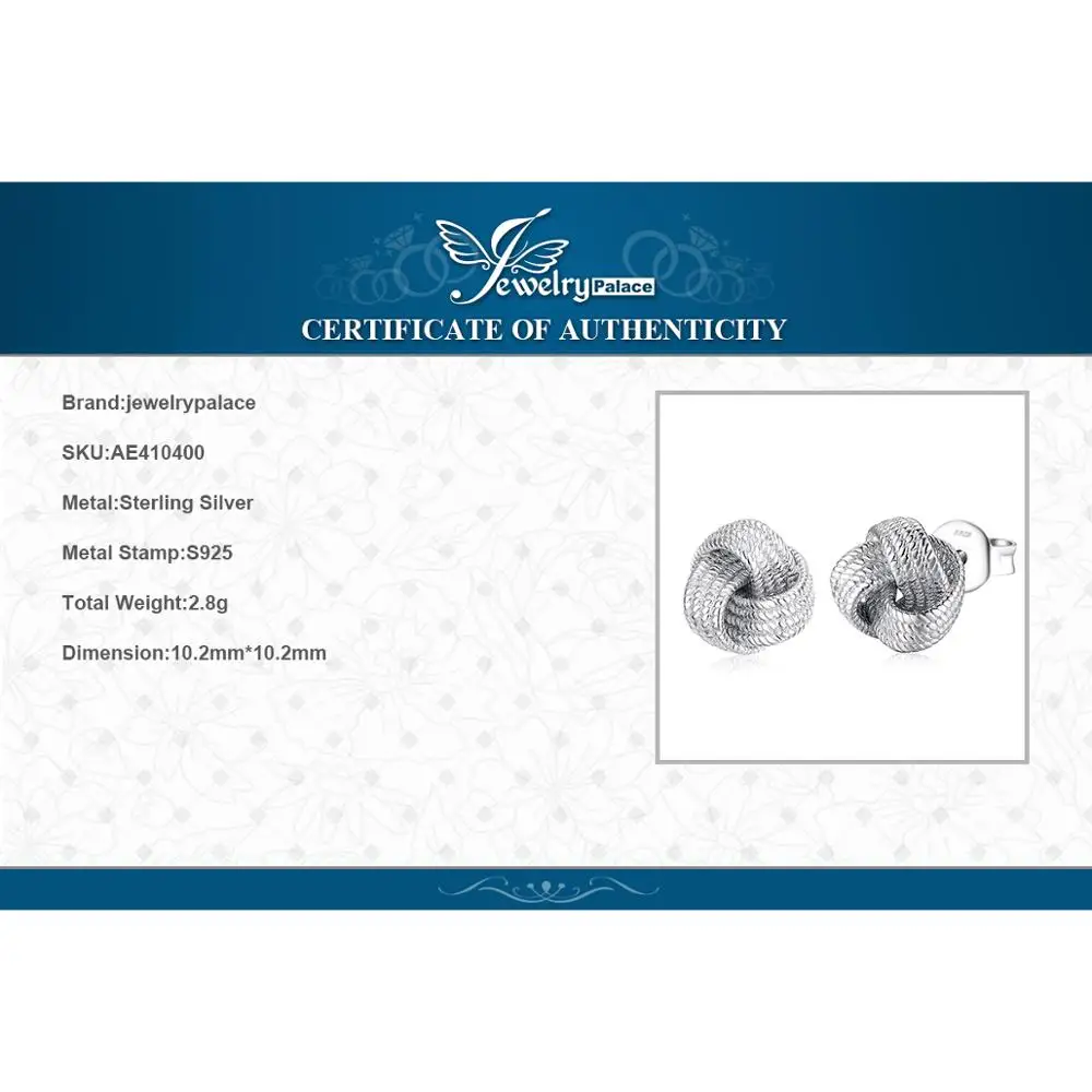 

JewelryPalace Vintage Milgrain Love Knot Stud Earrings 925 Sterling Silver Earrings for Women Jewelry Making Fashion Jewelry