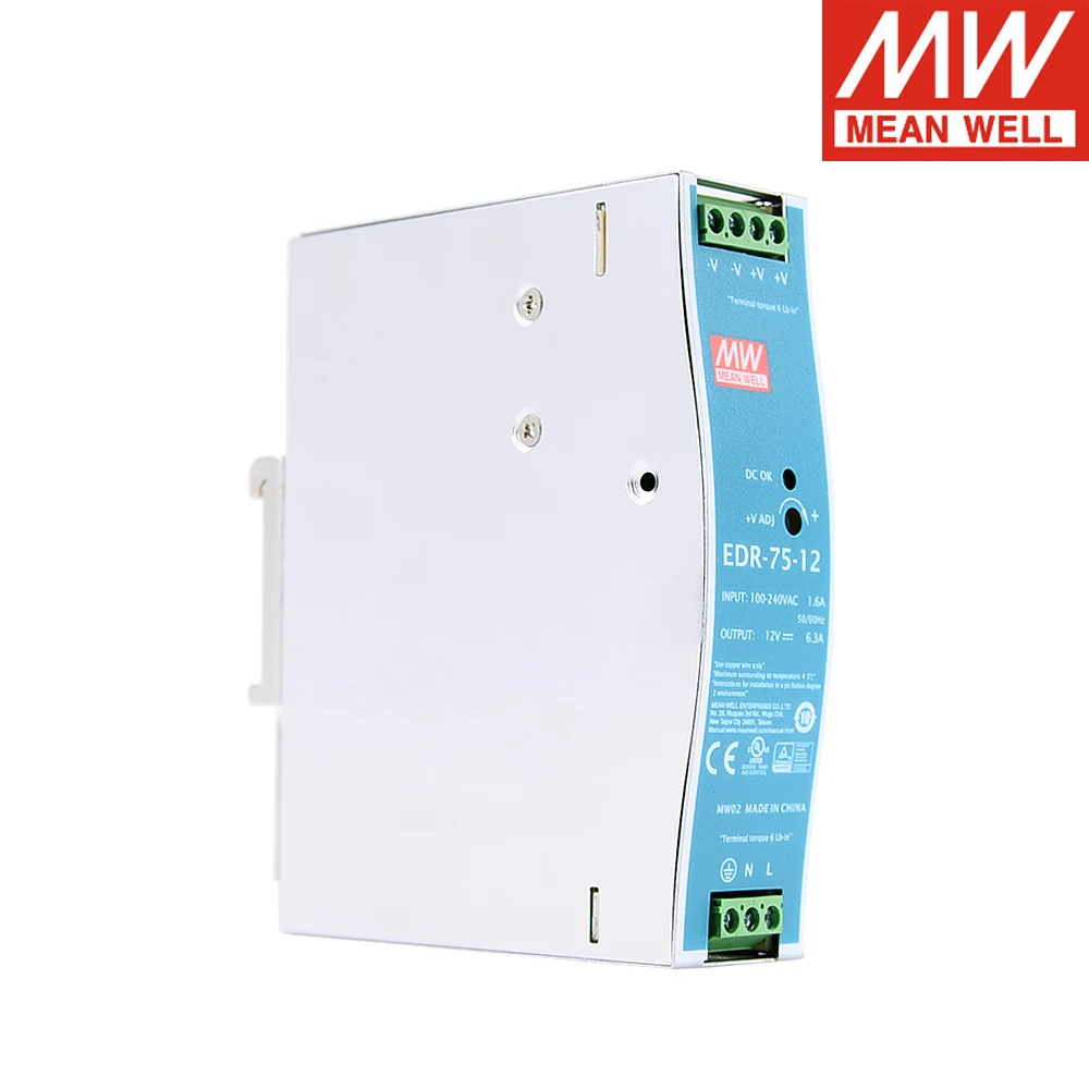 Mean Well EDR-75-12 EDR-75-24 220V AC TO DC 12V 24V 48V Single Output Switching power supply Meanwell Din Rail LED Driver | Обустройство