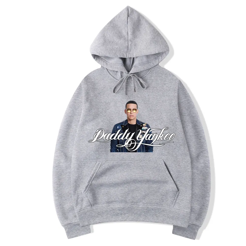 Мужские толстовки с капюшоном Daddy Yankee повседневные флисовые зима осень