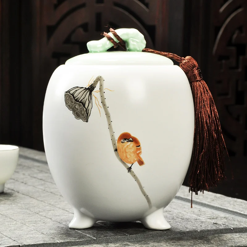 

Ceramic Tea Box Kitchen Tea Tank Tea Box Organiser Candle Container Coffee Storage Theedoos Ceramic Container With Lid EF50CY