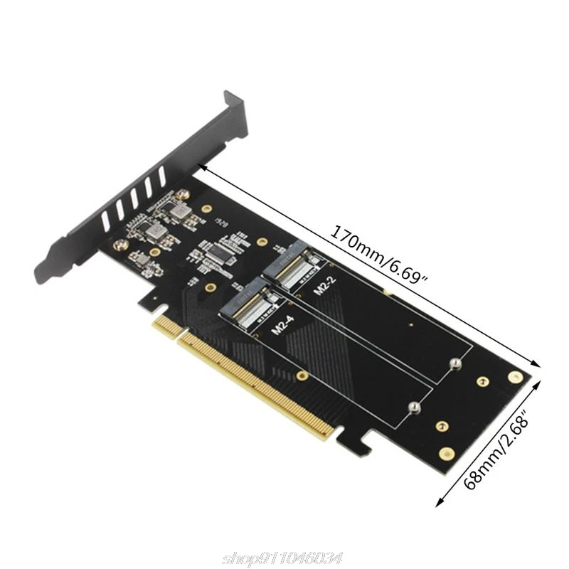 

M.2 X16 TO 4X NVME PCIE3.0 GEN3 X16 TO 4*NVME RAID CARD PCI-E VROC CARD High-speed Expansion Card NVME*4 RAID M04 21 Dropship