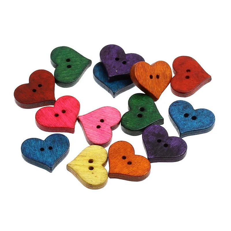 1 комплект/100 шт цвет случайный в форме сердца Ретро Кнопка детская нашивка DIY