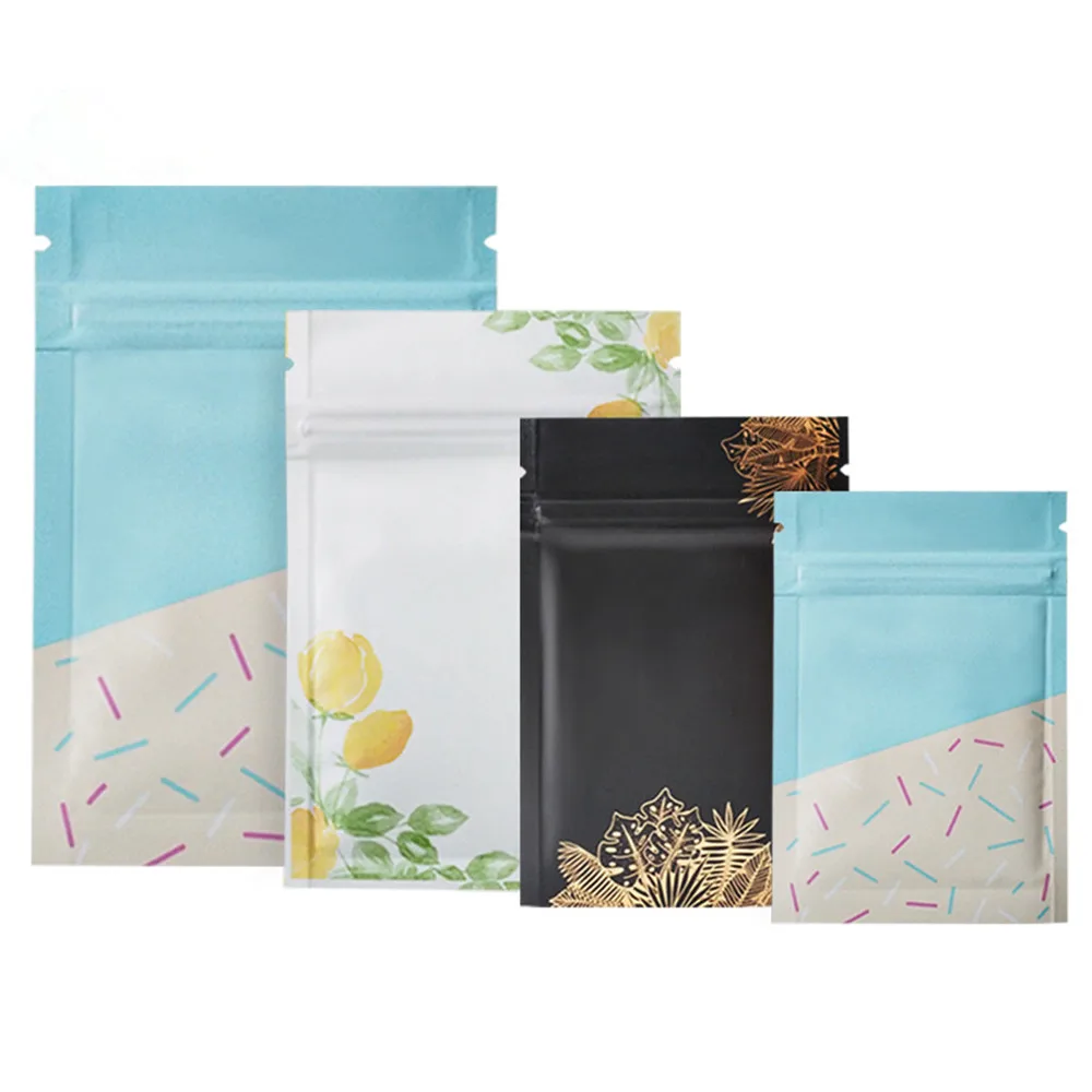 

100 шт. матовый Алюминий Фольга замка застежка-молнии с зазубриной Ziplock мешки для упаковки для вторичной переработки молния Еда посылка сумка...