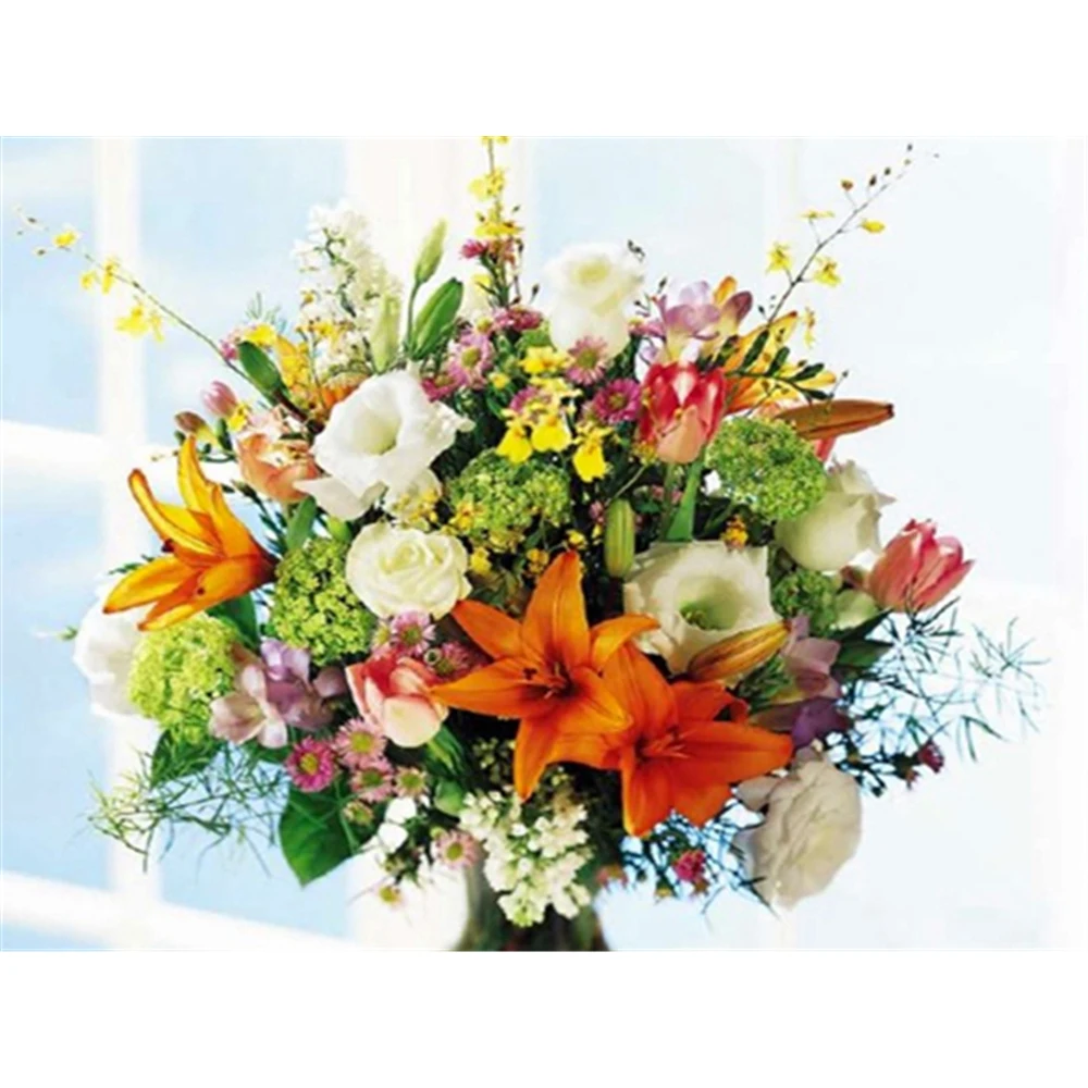 

Цветы «сделай сам» вышивка крестиком 11CT наборы для вышивки набор для рукоделия хлопчатобумажная нить Печатный холст дизайн украшения дома