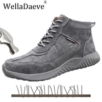 men high top safety shoes steel toe lightweight construction protective footwear puncture proof work ankle boots casual sneaker