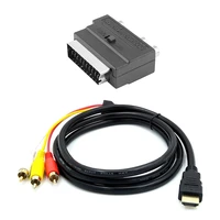 hdmi to 3rca cable 1 5m with scart head gold plated hdmi to av cable hdmi to three color cable audio cable