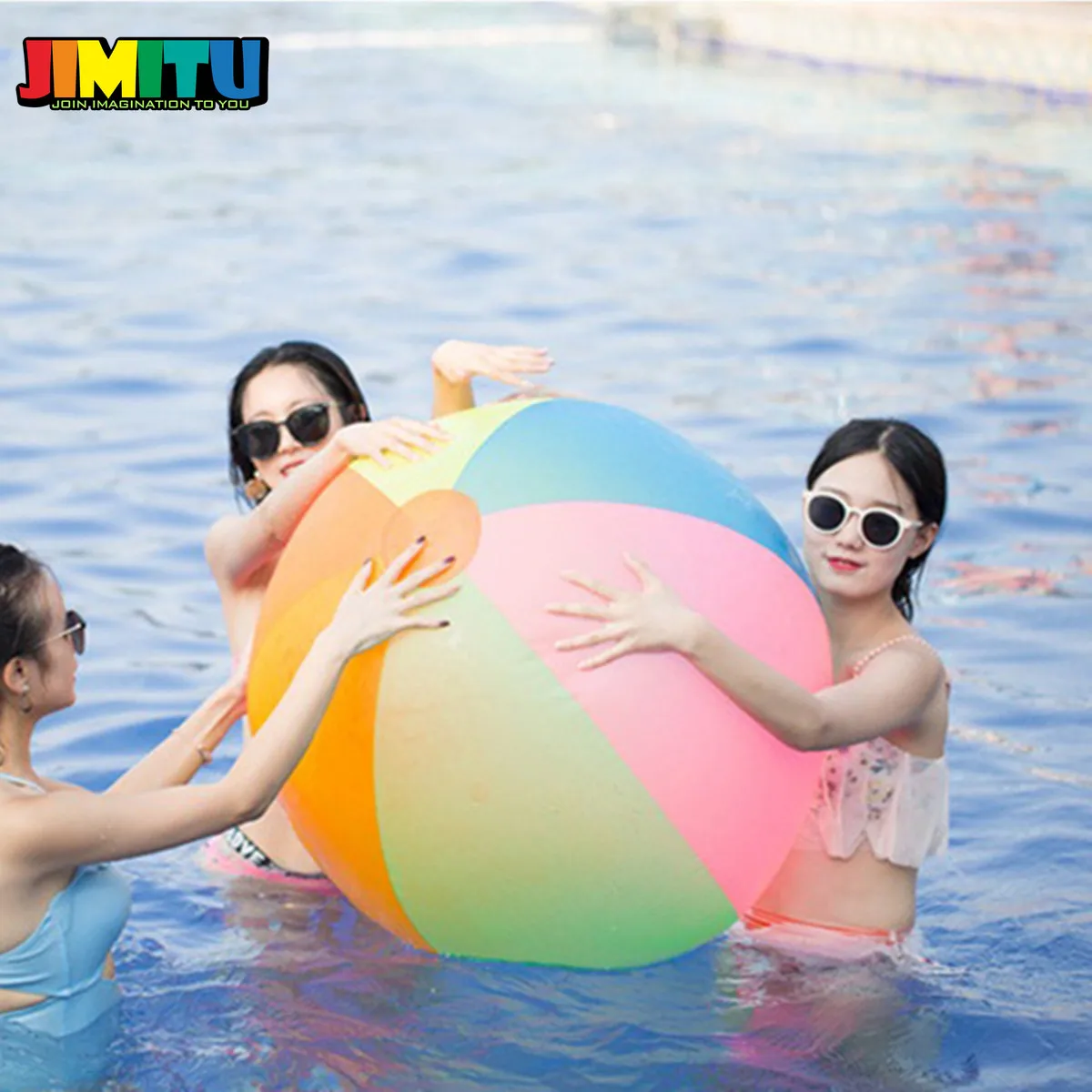JIMITU 80 см большой надувной пляжный мяч для пляжного отдыха летняя спортивная