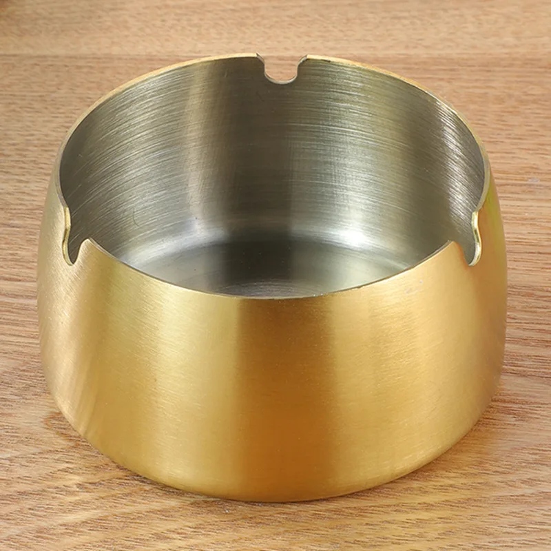

The New Stainless Steel Ashtray Hotel Bar Internet Cafe Household Drop-proof Wind-proof Simple Trend Smoke Accessories for Weed