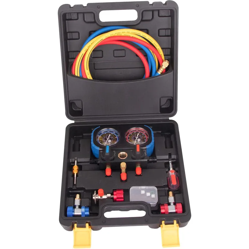 

r134a refrigerant automobile air conditioning fluoride meter pressure gauge double gauge valve air conditioning tool set
