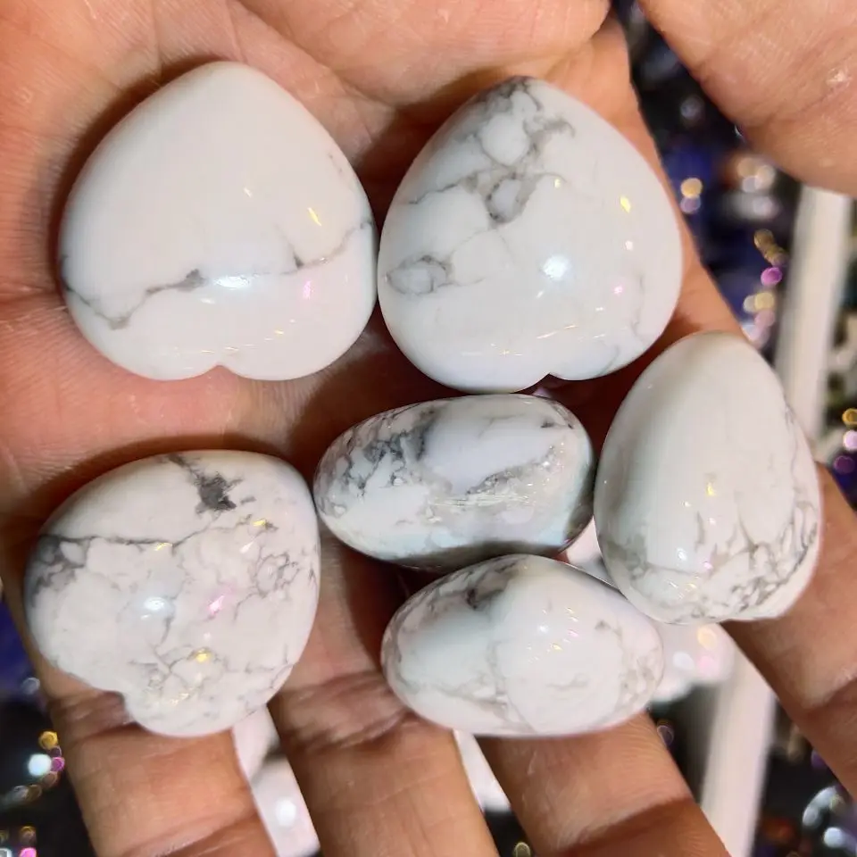 

Natural Stone Heart Shape White Turquoise Cabochon No Hole Beads for Making Jewelry DIY accessories Loose Beads