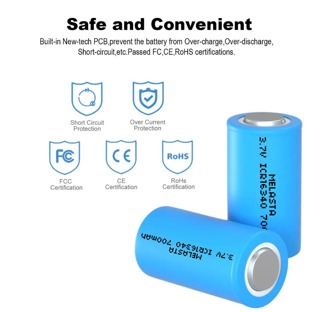 16340 RCR123A CR123A 3 7 V 700mAh перезаряжаемый литий ионный аккумулятор + 2 слота смарт ЖК