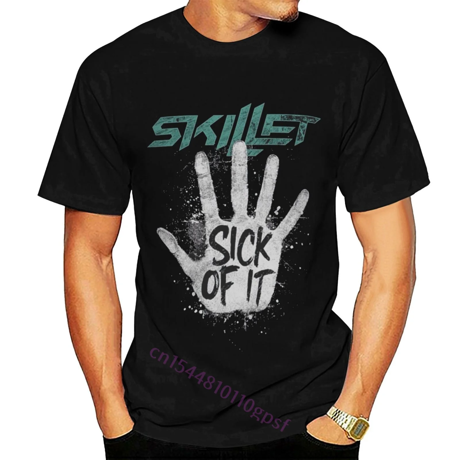 100% Cotton Fashion O Neck Custom Printed Men T Shirt Sick Of It Skillet- Skillet Victorious Black Funny Women T Shirt