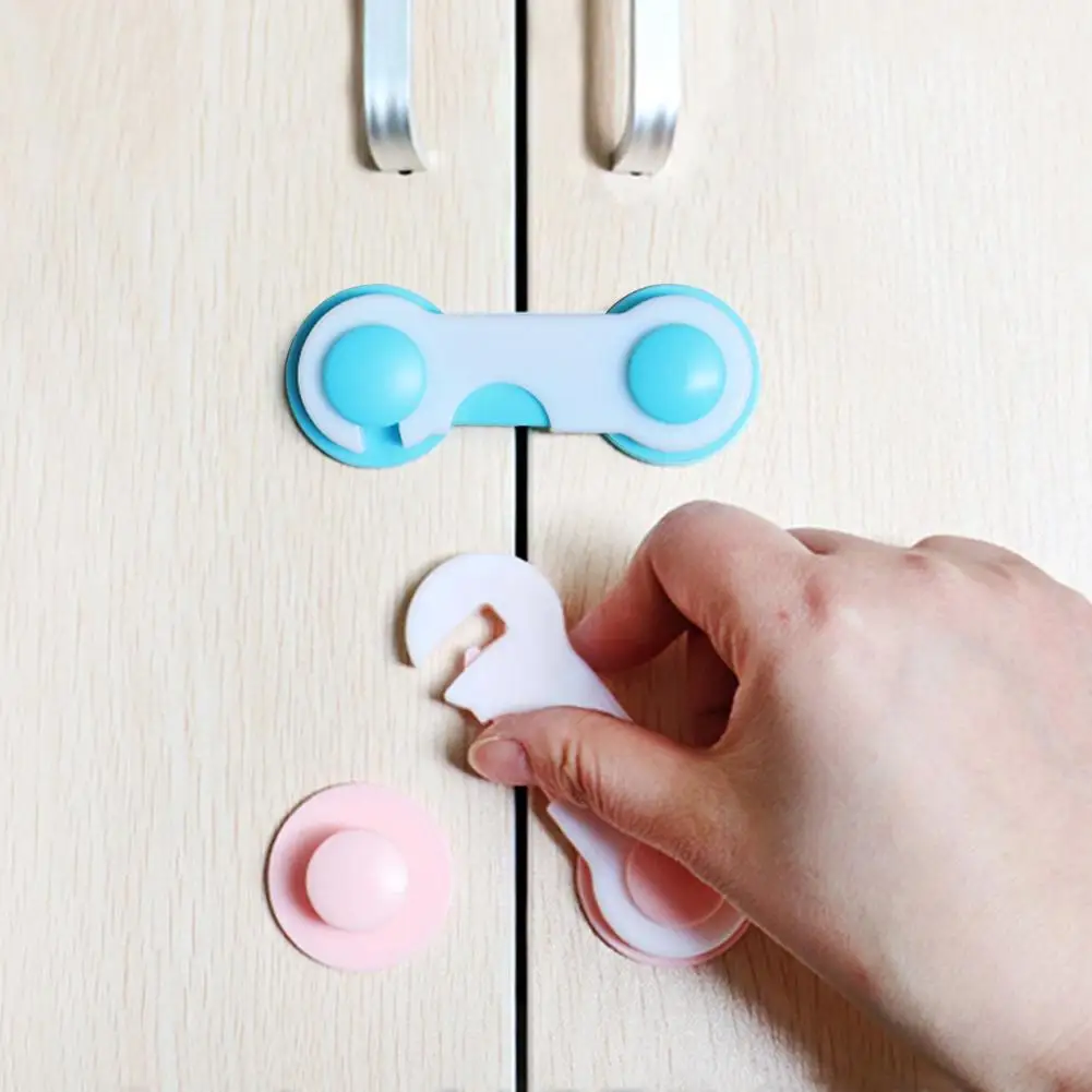 Cerradura protectora f&aacute;cil de instalar, cerrojo de protecci&oacute;n infantil de 3 colores para armario de beb&eacute;-2