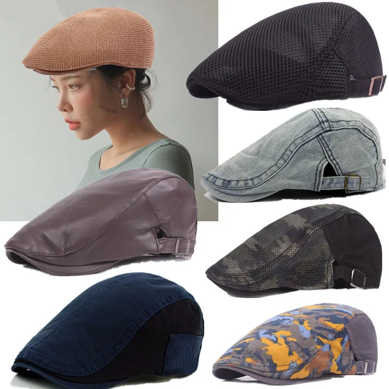 

9 Styles Casual Beret Caps Retro Newsboy Cap Travel Outdoor Hats Berets Sun Flat Duckbill Adjustable Men's Baseball Hats