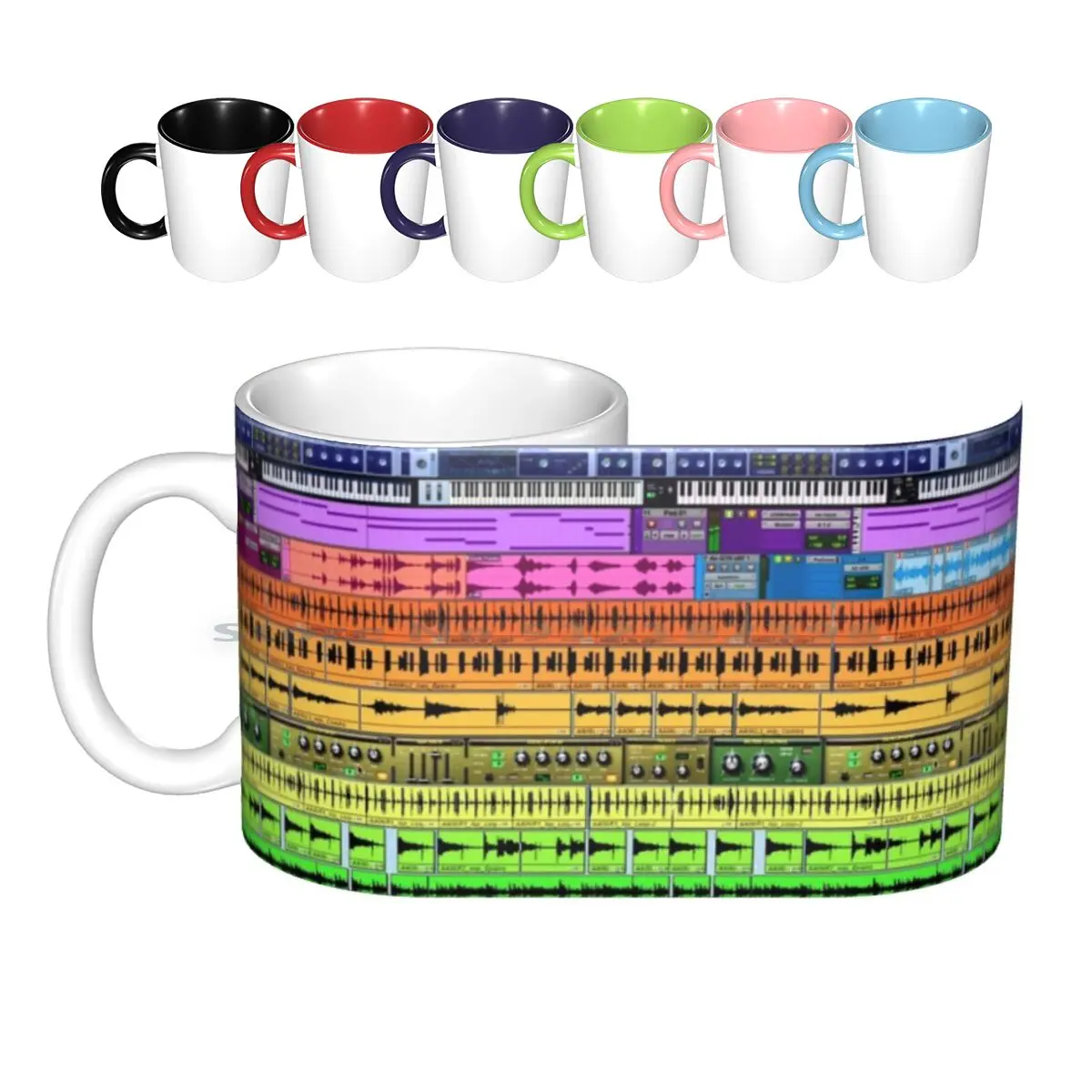 Tazas de cerámica de elección del productor, tazas de café, té con leche, Daw, productor de música, sonido Vst Protools Ableton Logic Pro, motivo de Cubase