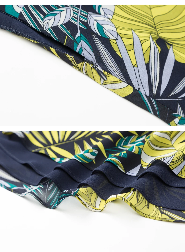 

Summer New Two Piece Set Green Print Seaside Holiday Beach Dress Female Fashion Chiffon Suits